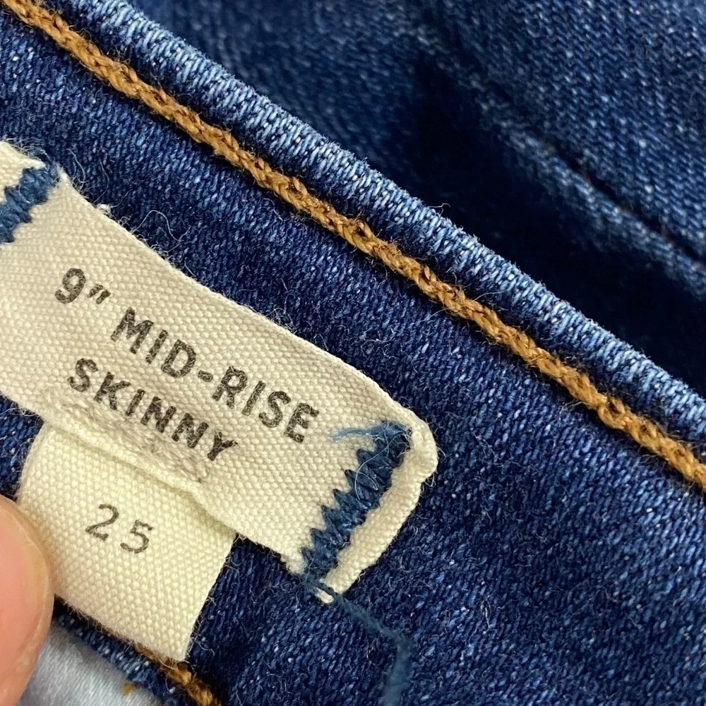 Madewell Dewey Wash Mid Rise Skinny Crop Jeans SZ 25